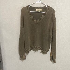 Vintage Havana Khaki V-Neck Sweater